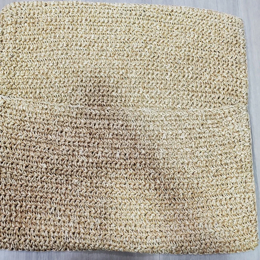 Pottery Barn Pillow Cover   24x24 Tan Excellent Woven Paper Straw Textured